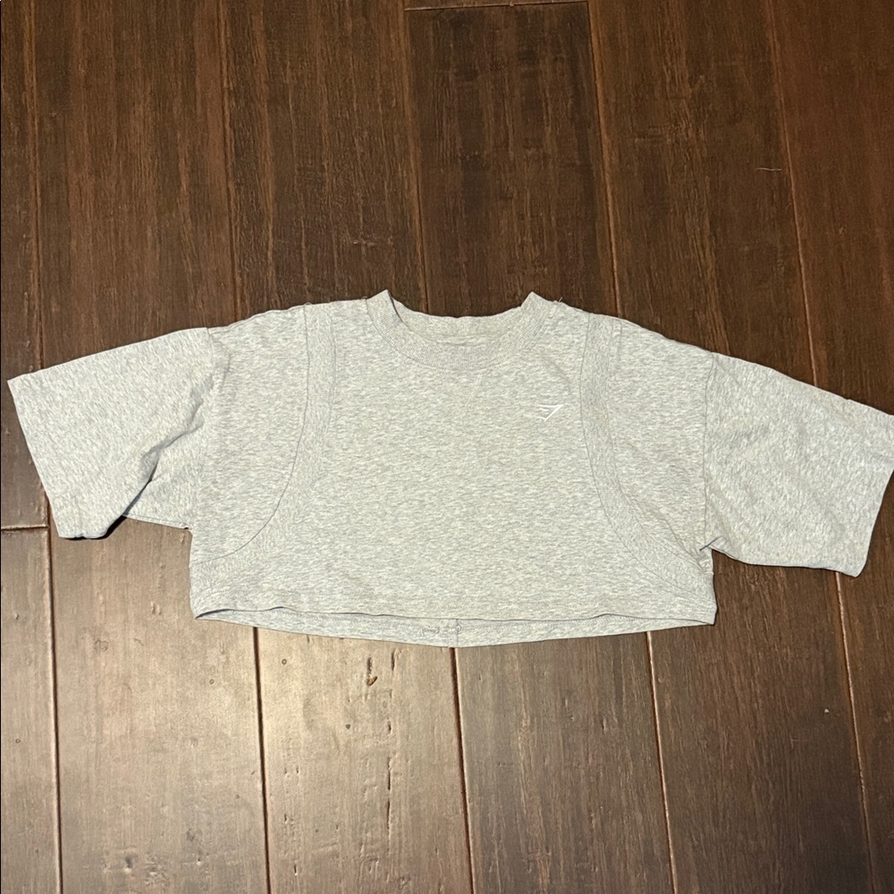 Gymshark Kids Heather Gray Cropped Sweatshirt - Short Sleeve Hoodie